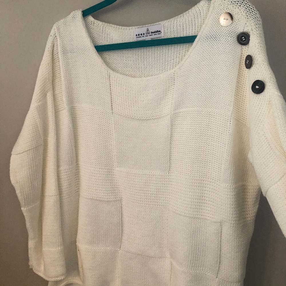 Neon Buddha white sweater